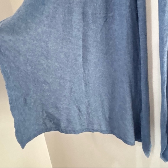 Cashmere Wool Blend Blue Knit Scarf Wrap Made in Italy - Picture 5 of 13
